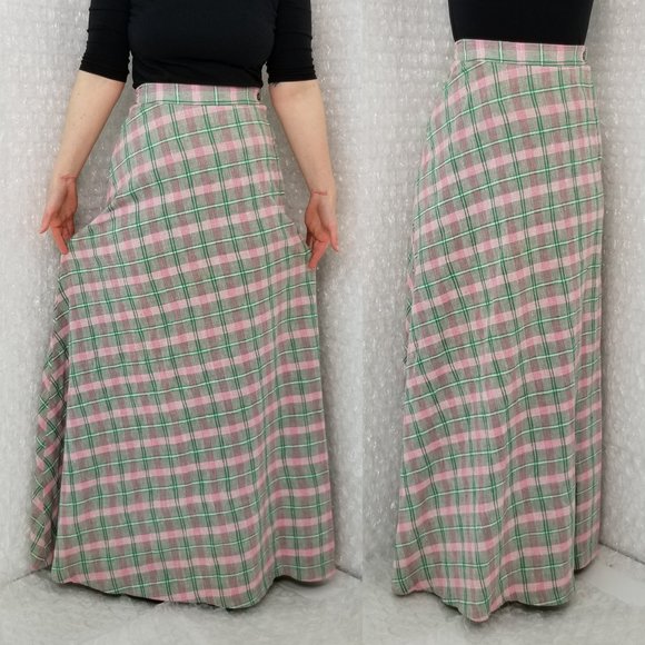 1960s Saks Fifth Avenue plaid maxi skirt - Picture 8 of 8